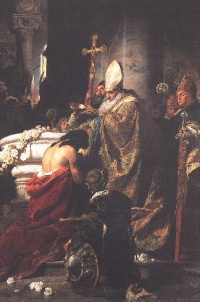 Gyula Benczúr: Taufe des Stephan, 1875, Ungarische Nationalgalerie in